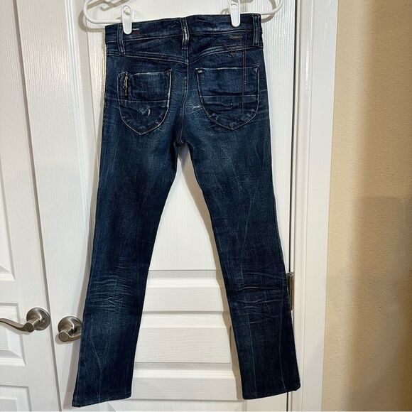 A21- DIESEL Livy Biker Jeans Size 24W x 30L. H2H 35 - Picture 4 of 6